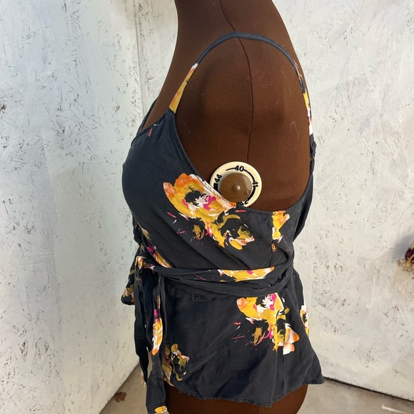 ALC 100% Silk Floral One Shoulder Floral Blouse Size 12 - Picture 7 of 10